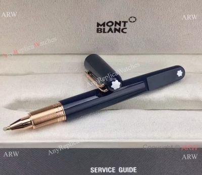 Copy Montblanc M Marc Fineliner Pen - Replica Blue & Rose Gold